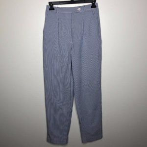 Talbots Womens Blue White Striped Casual Pocket Seersucker Pants Size 4 Petite